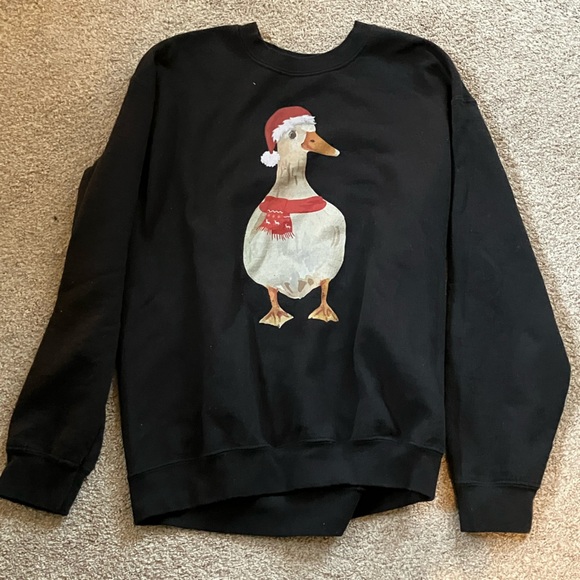 Duck Christmas Sweatshirt Crewneck Size Medium - Picture 4 of 5